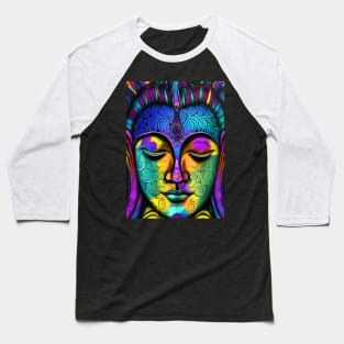 Colorful texture Buddha face Baseball T-Shirt